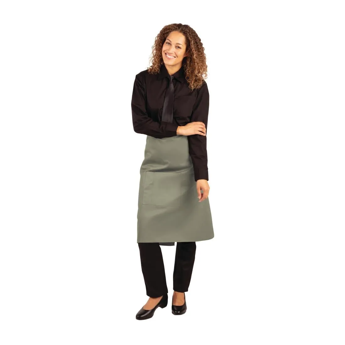 B434 Whites Regular Bistro Apron Olive