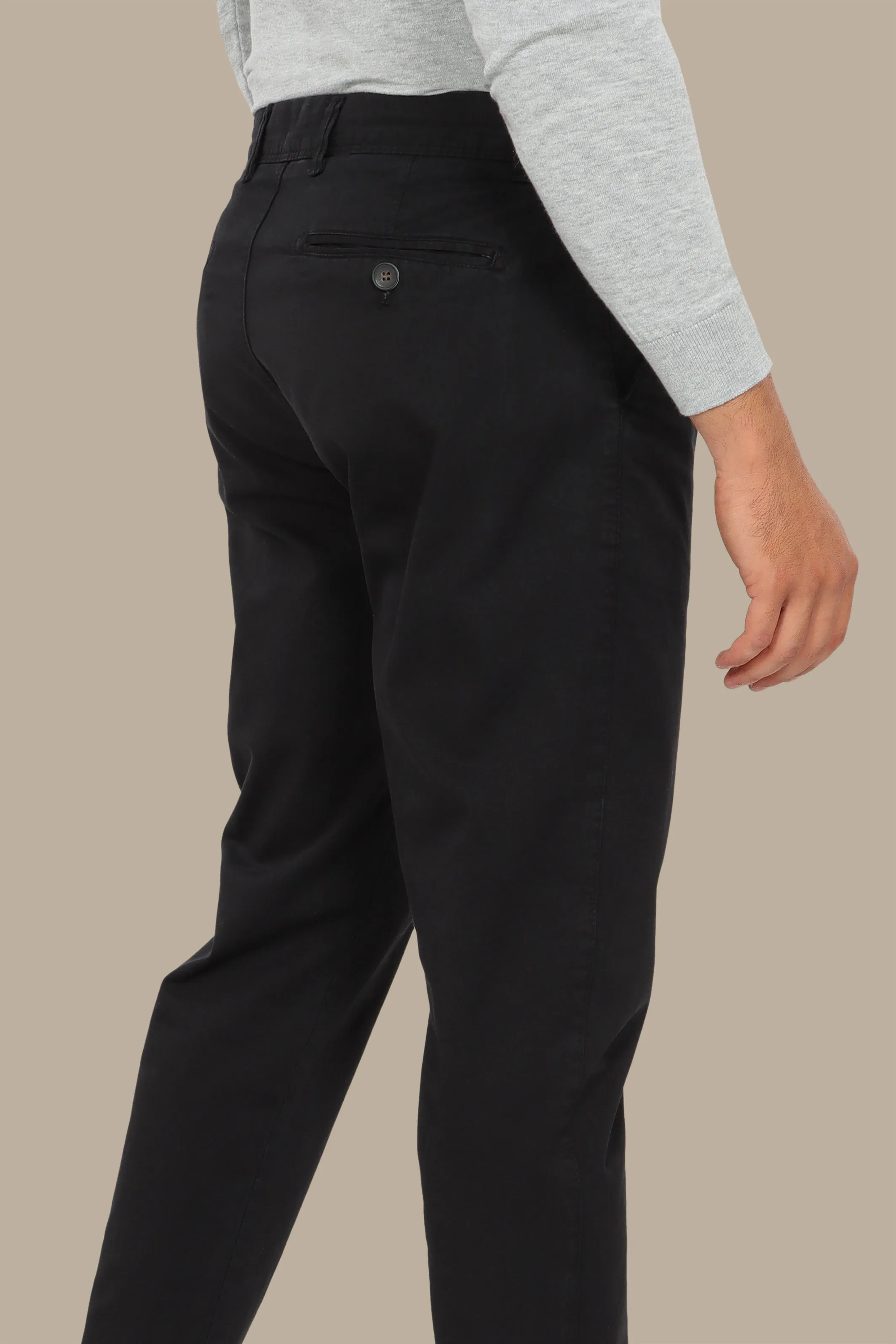 Black Plain Chinos