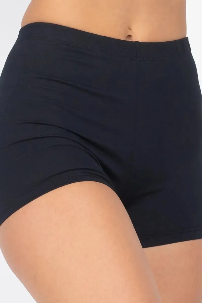 Black Stretch Knit Shorts