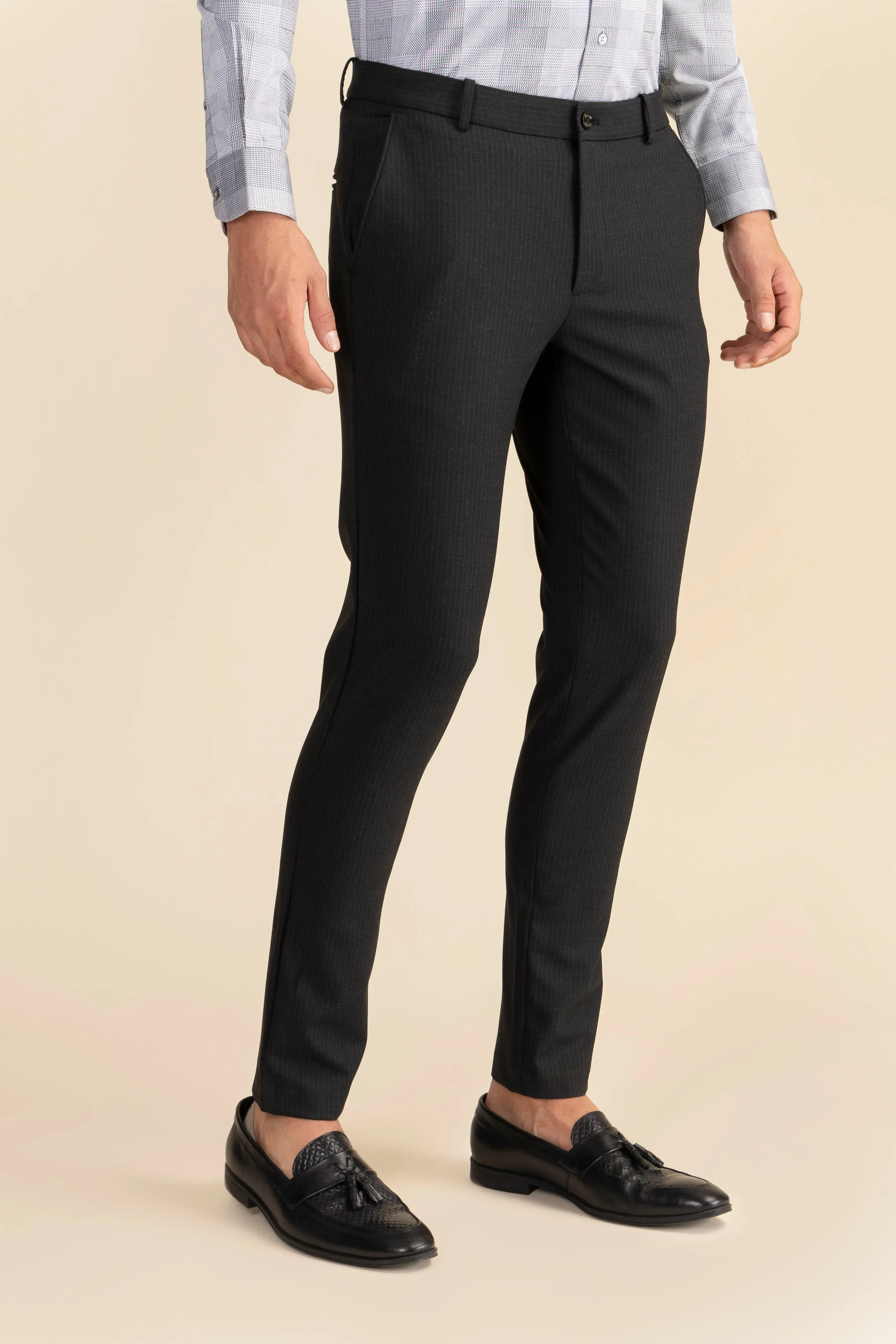 Black Stripe Formal Trousers