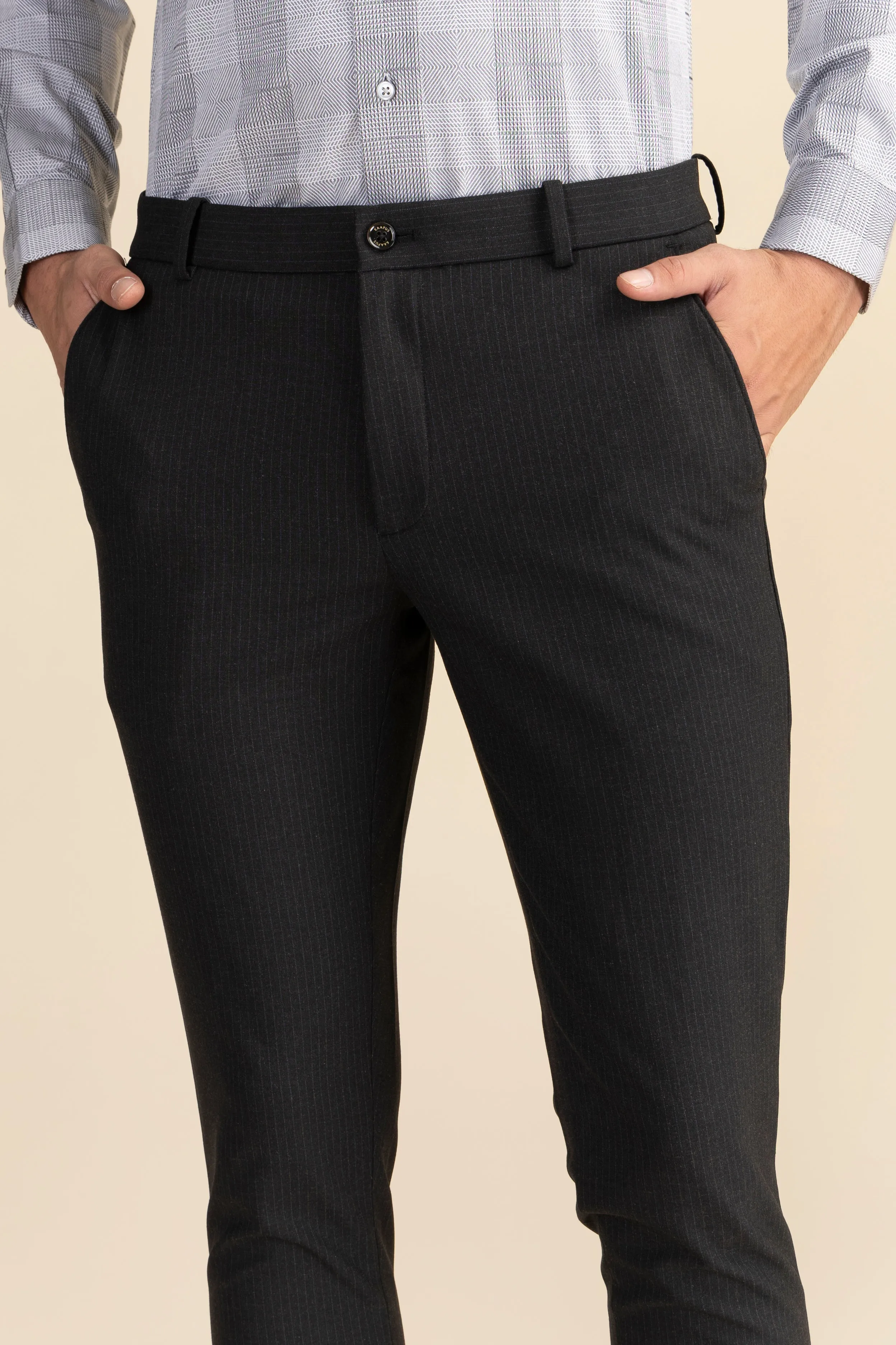 Black Stripe Formal Trousers