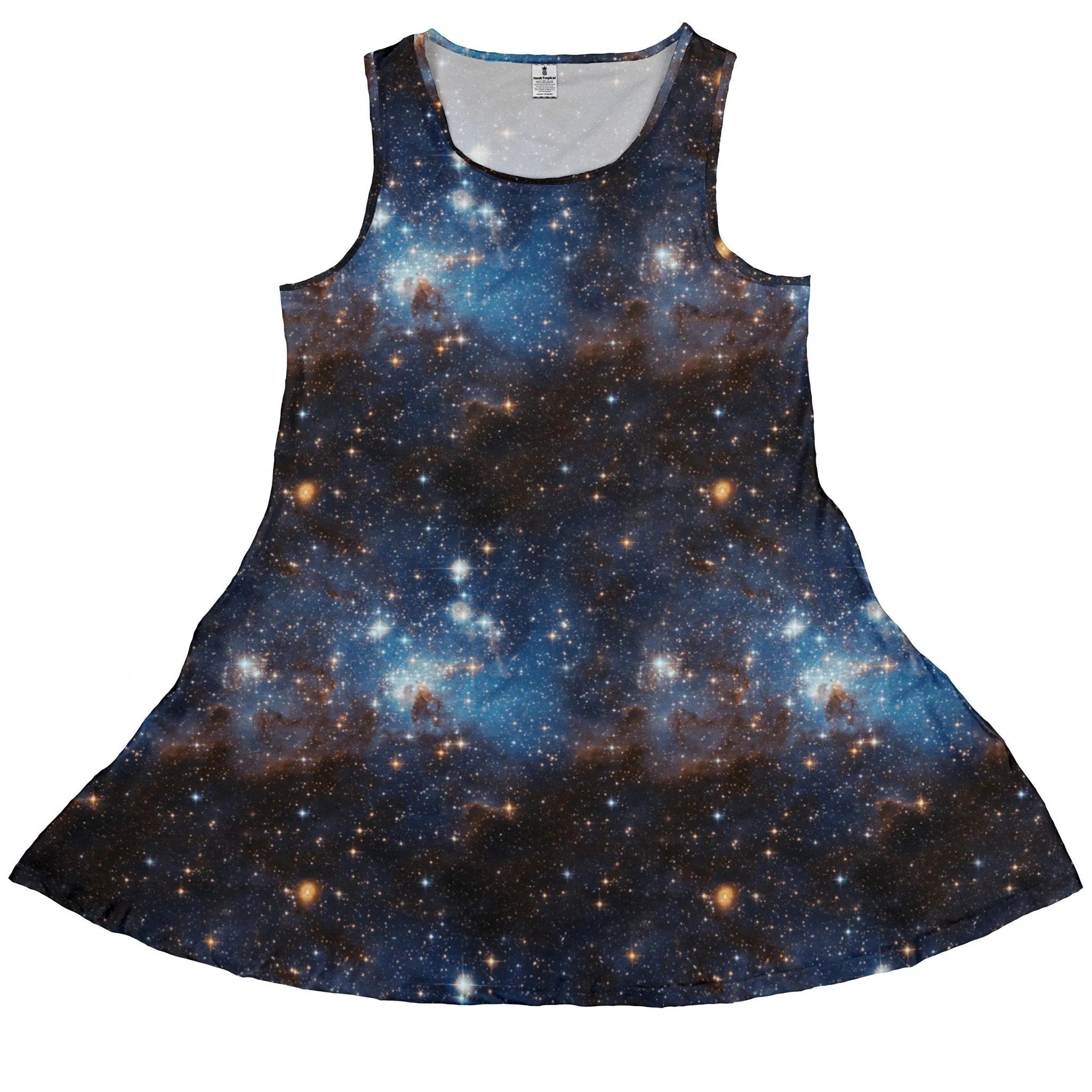 Blue Brown Galaxy Space Dress