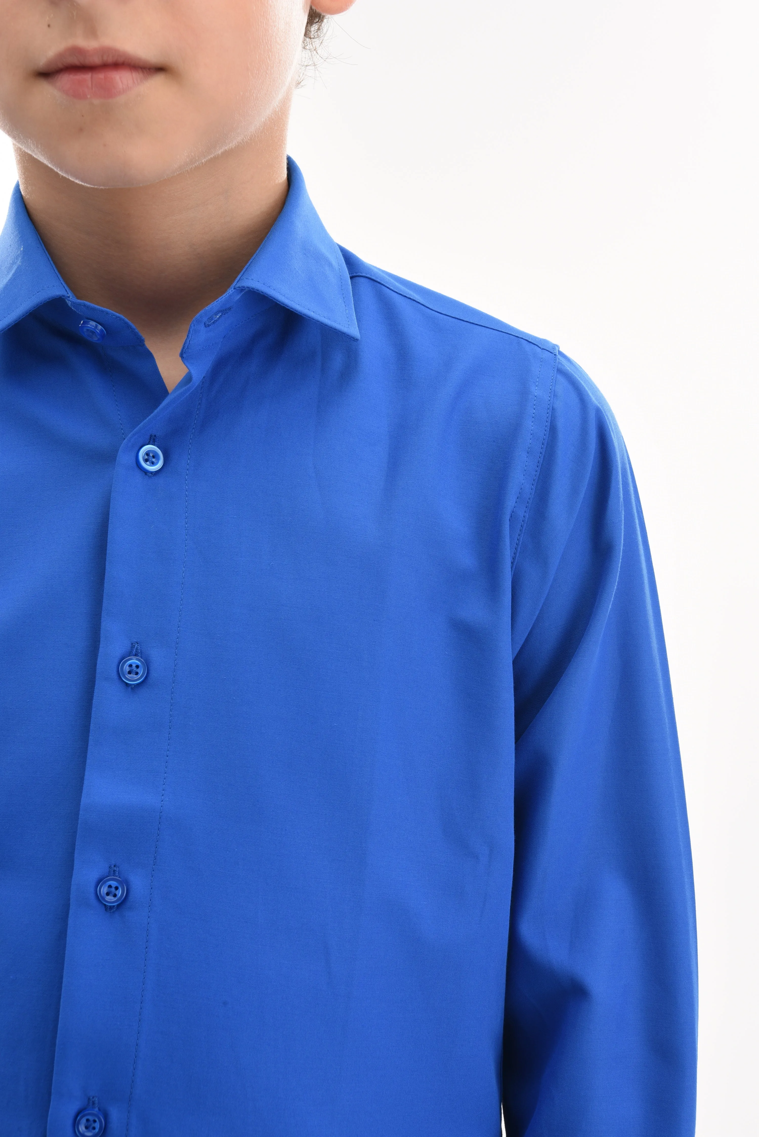 Blue Solid Dress Shirt