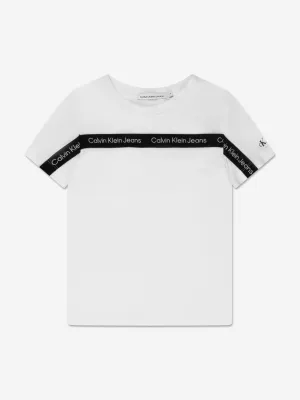 Calvin Klein Boys Logo Tape T-Shirt in White