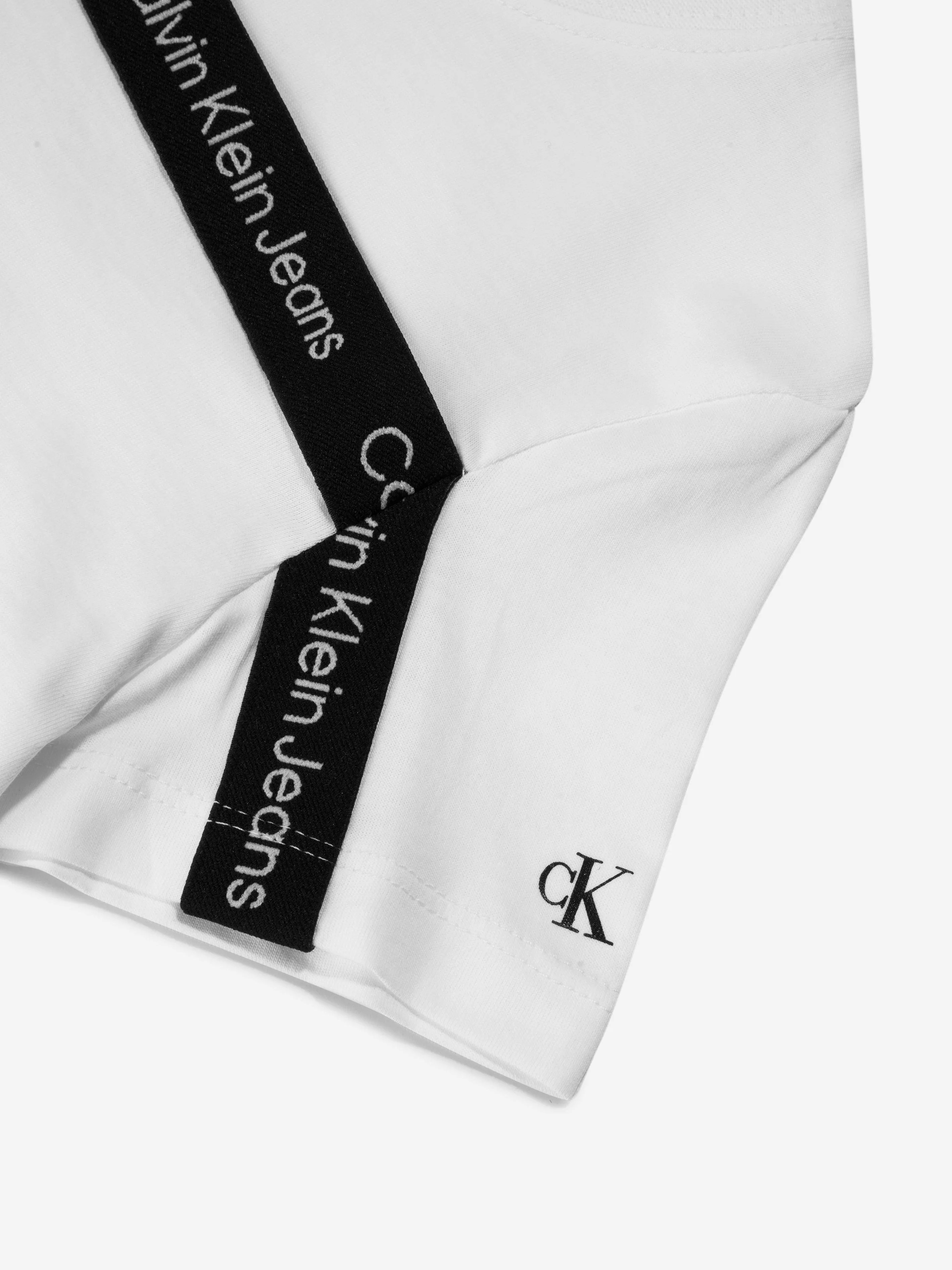 Calvin Klein Boys Logo Tape T-Shirt in White