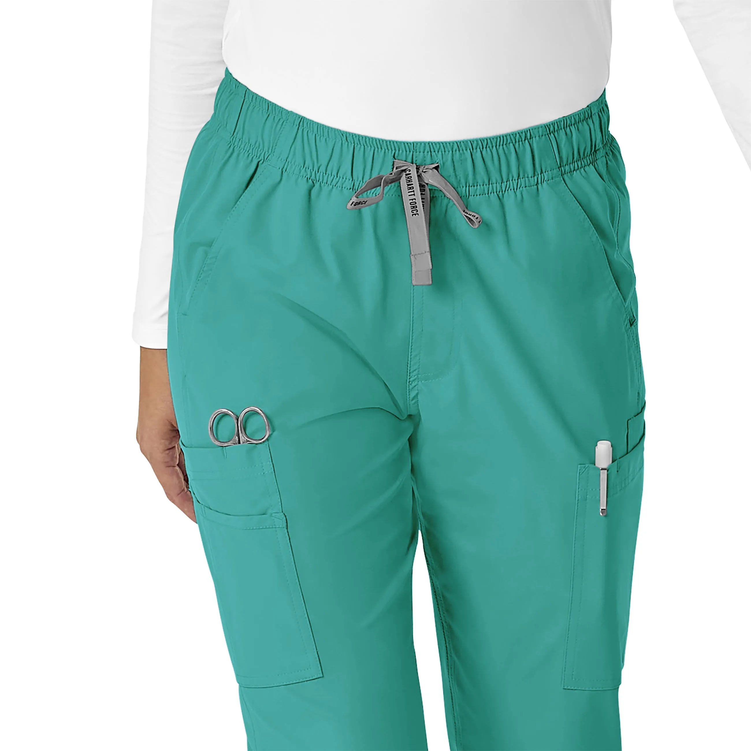 Carhartt Force Essentials Women's Straight Leg Scrub Pant - Teal Blue