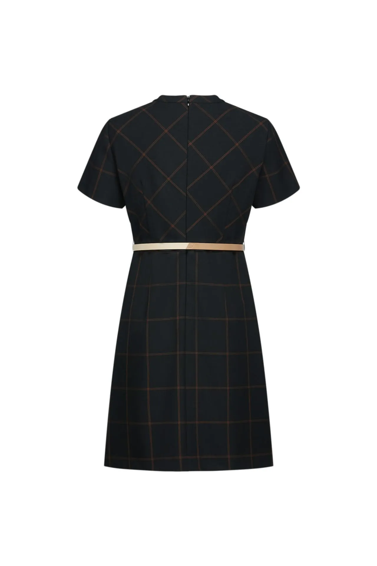 Checked Dress with Belt