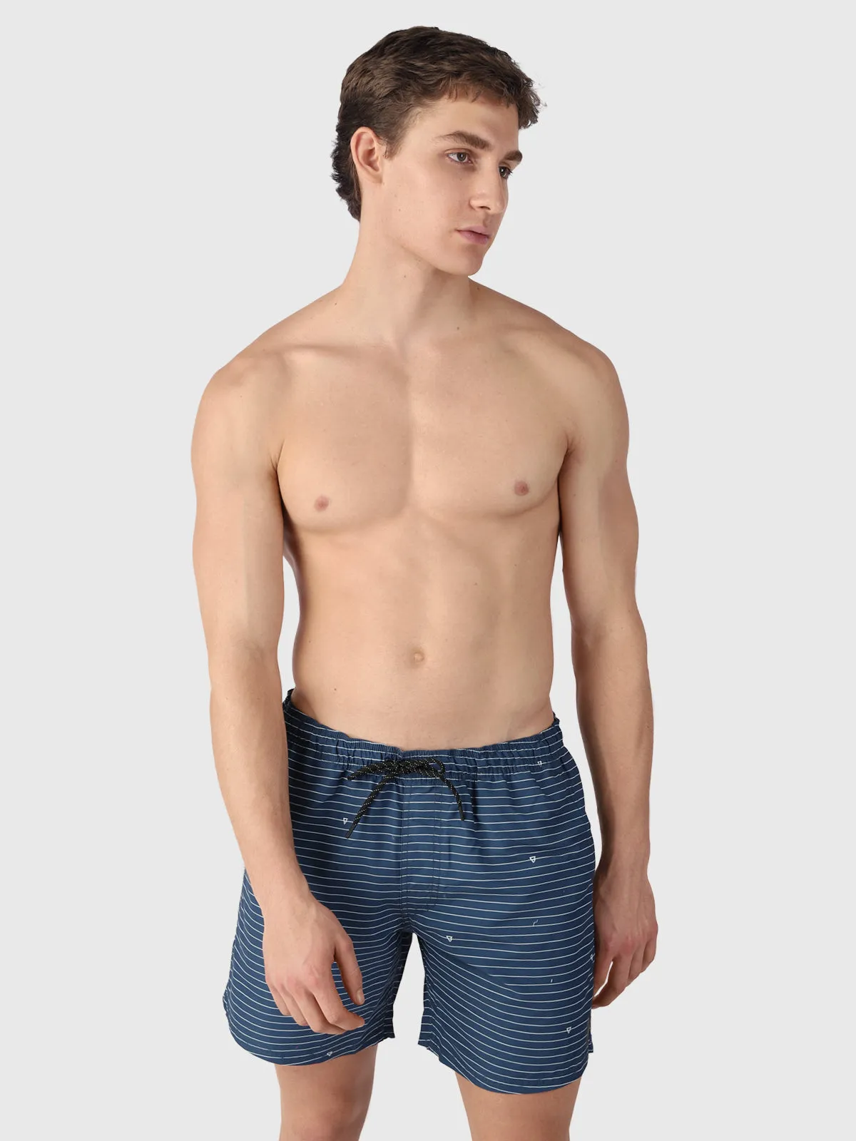 CrunECO-Stripe Men Swim Shorts | Blue