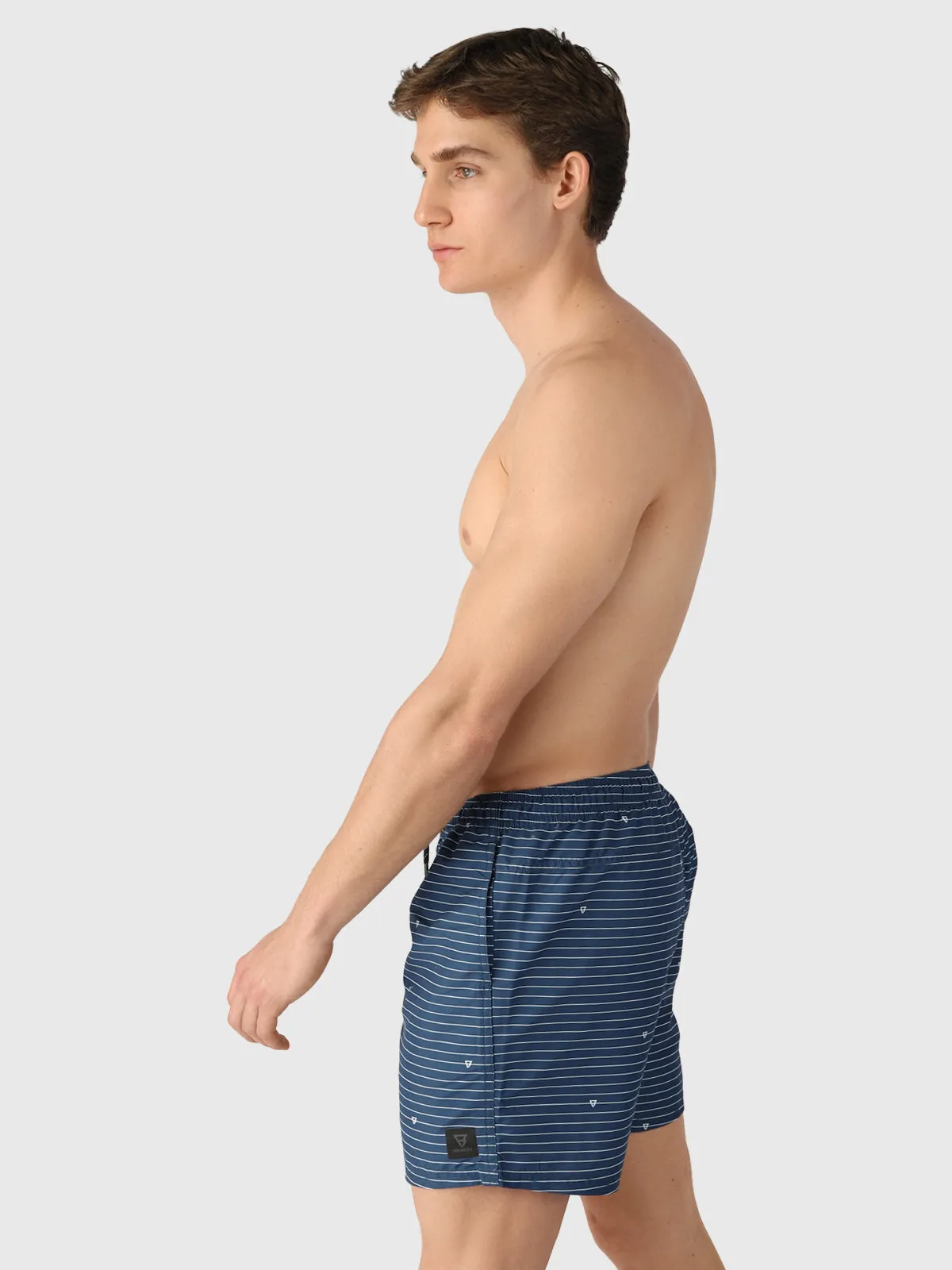 CrunECO-Stripe Men Swim Shorts | Blue