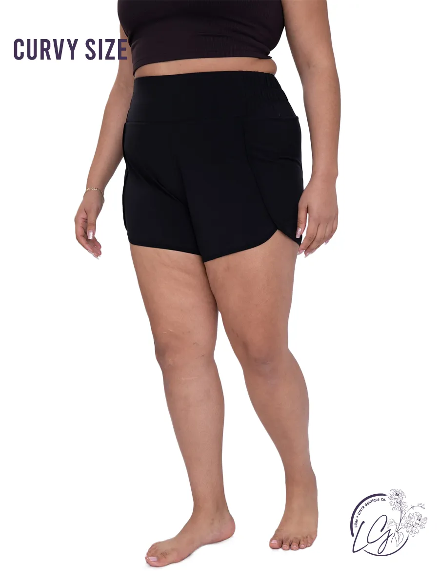 Curvy Move Well High-waist Athleisure Shorts