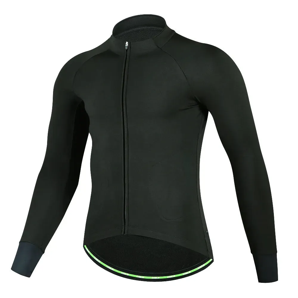 Cycling Jersey Winter Men Warm Jacket Road Mountain Bike Top Long Sleeve Black Cycling Shirt