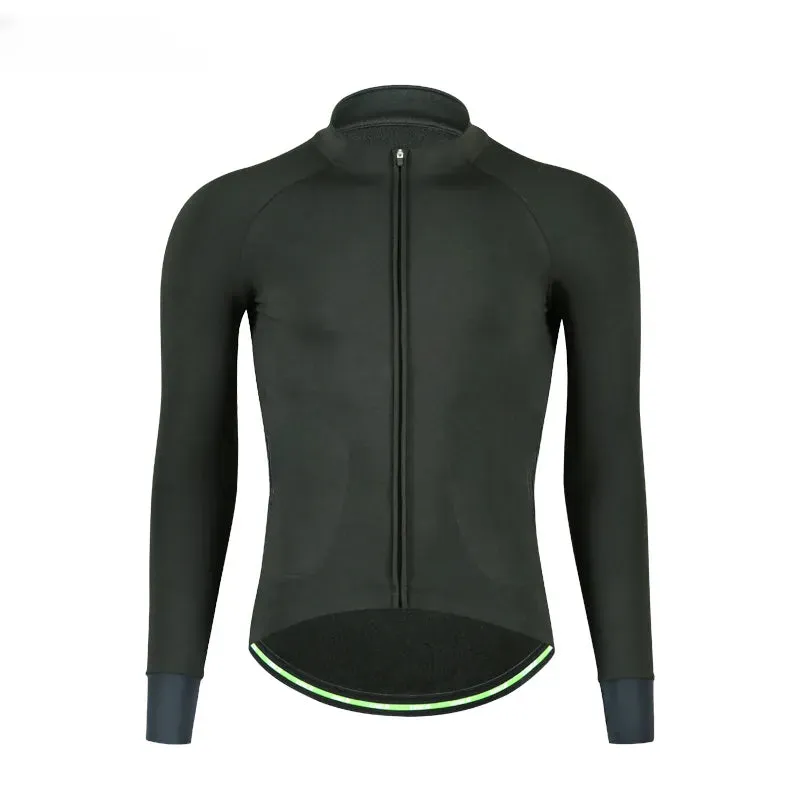 Cycling Jersey Winter Men Warm Jacket Road Mountain Bike Top Long Sleeve Black Cycling Shirt