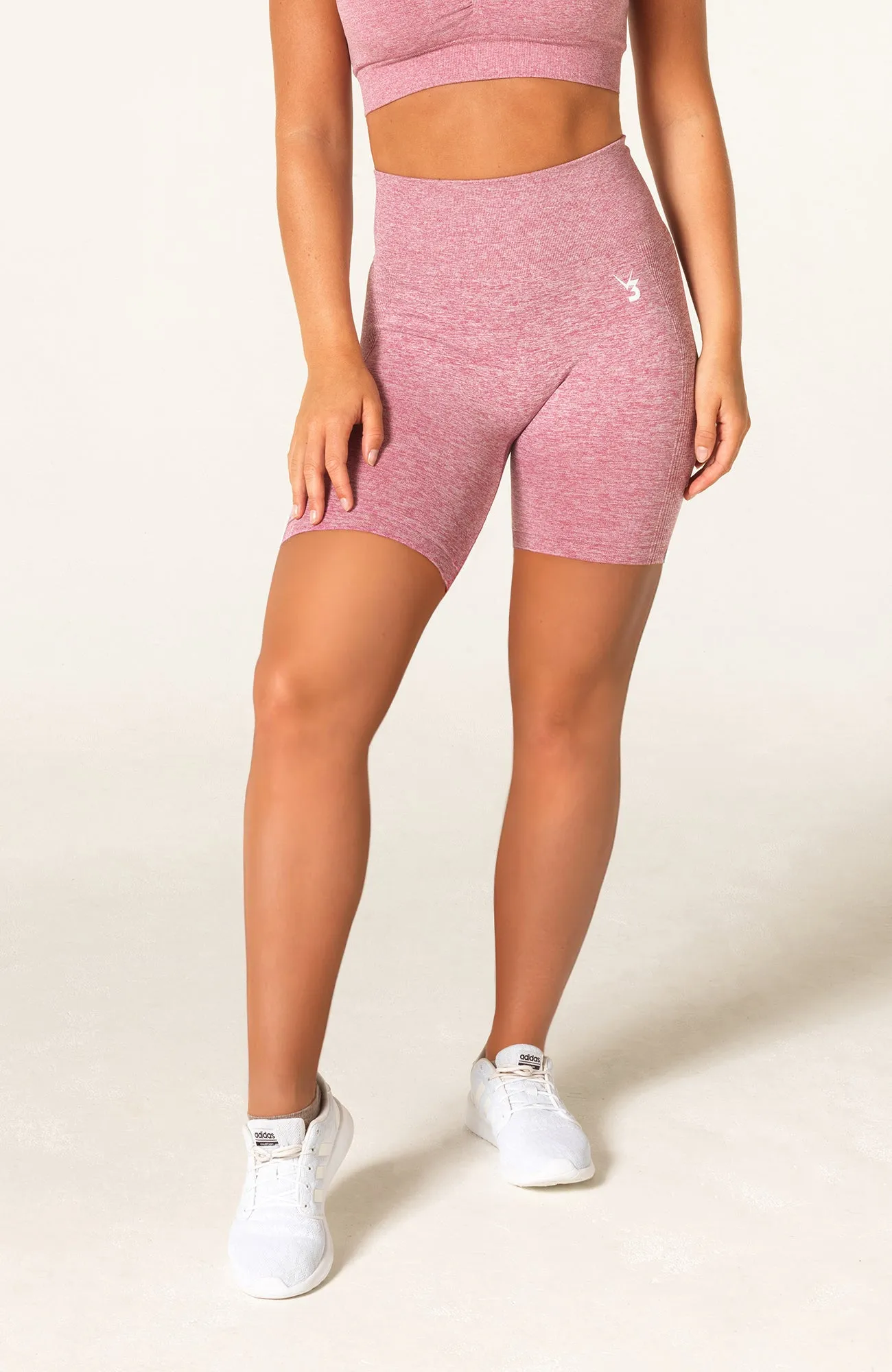 Define Seamless Scrunch Shorts & Sports Bra Set - Pink Marl