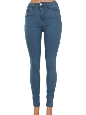 Denim Criss Cross Lace Up Bodycon Skinny Pants