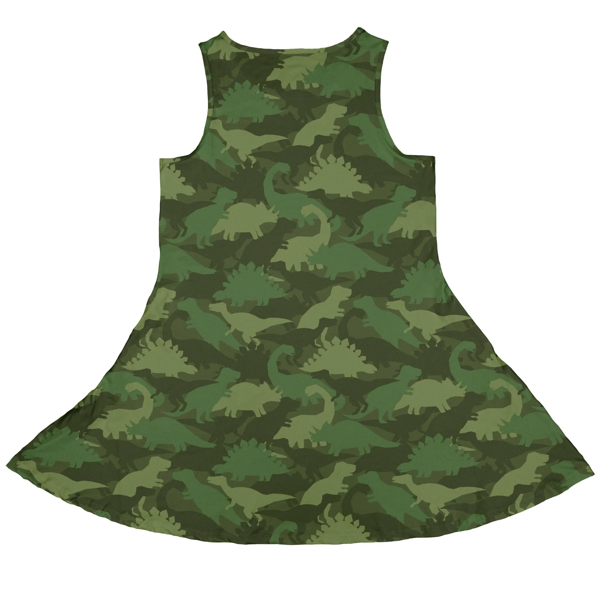 Dinosaur Khaki Army Dinosaur Green Dress