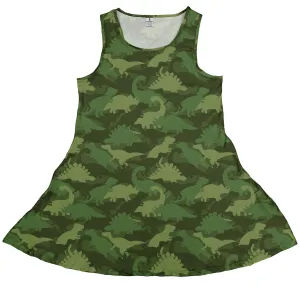 Dinosaur Khaki Army Dinosaur Green Dress