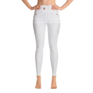 ELEVATED ESSENTIALS, BOOTY BOOSTING HIGH WAISTBAND FADED WHITE JEANS LEGGING