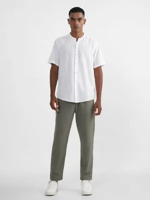 ETA Solid Sage-Colored Cotton Slim-Fit Mid-Rise Chinos