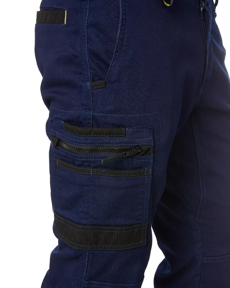 Flex and Move Stretch Denim Cargo Cuffed Pants - Denim