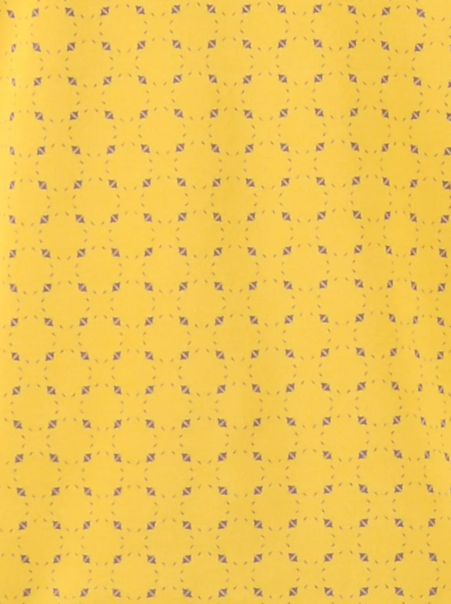 Golden Yellow Printed Slim Fit Polo T-shirt | Greenfibre