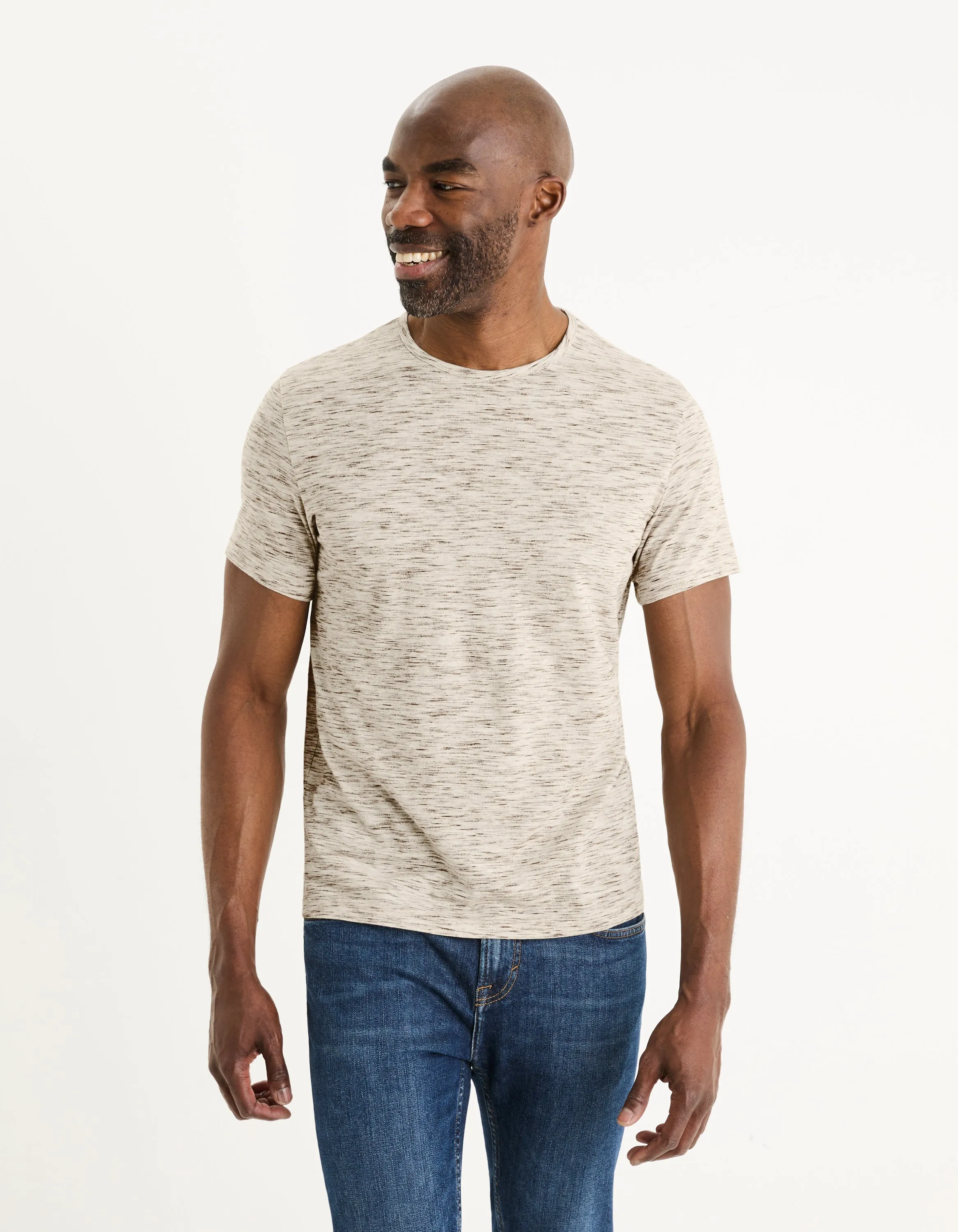 Heathered T-shirt With straight cut and round neck