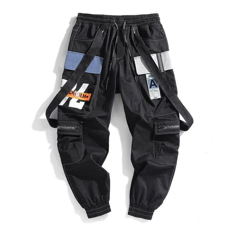 Light Blue-gray Mens Jogger Cargo Trousers for Streetwear Style