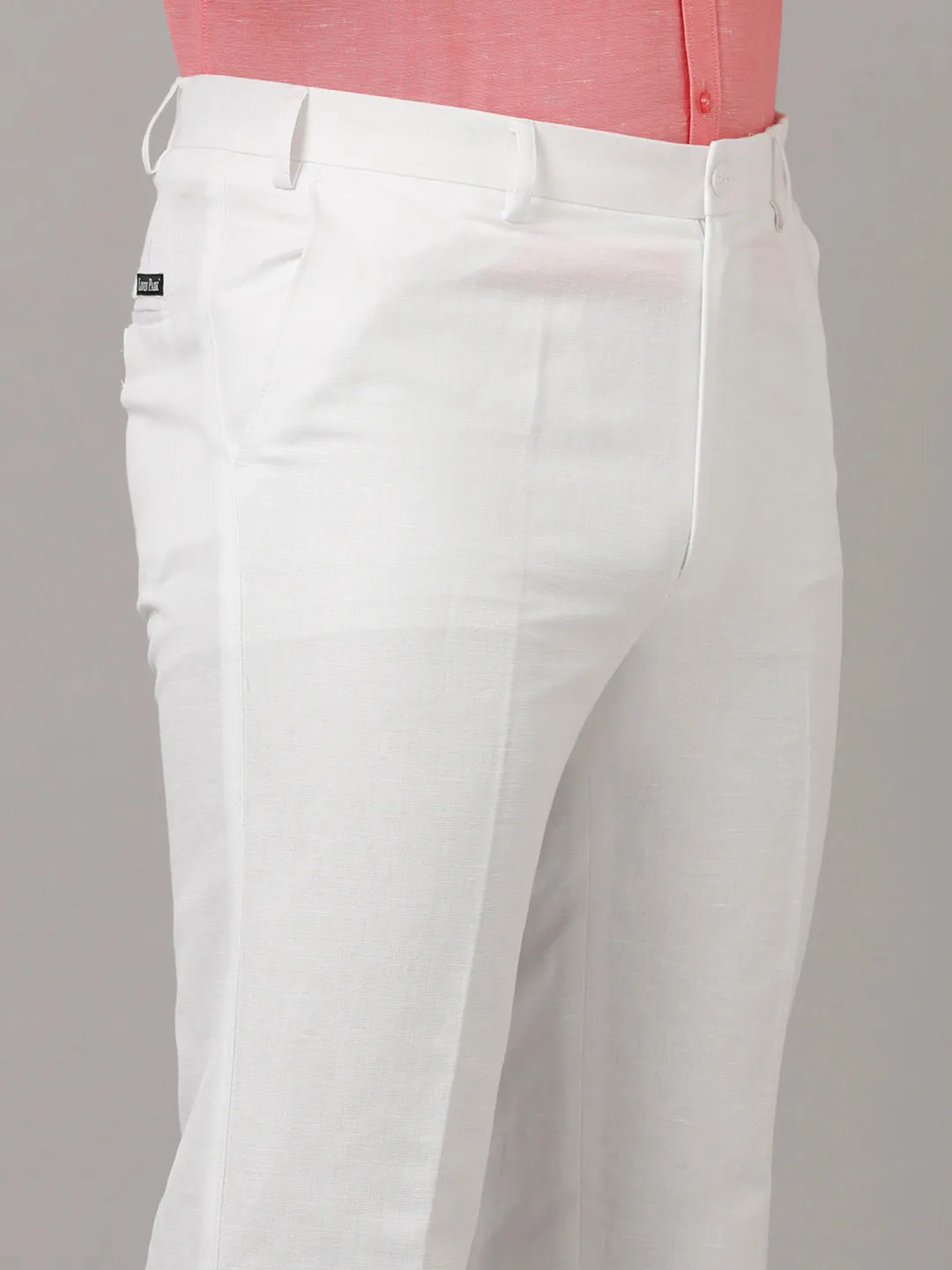 Men Linen Cotton Pants White Care