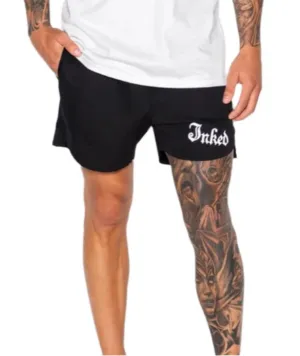 Men's Inked Gym Shorts- Black