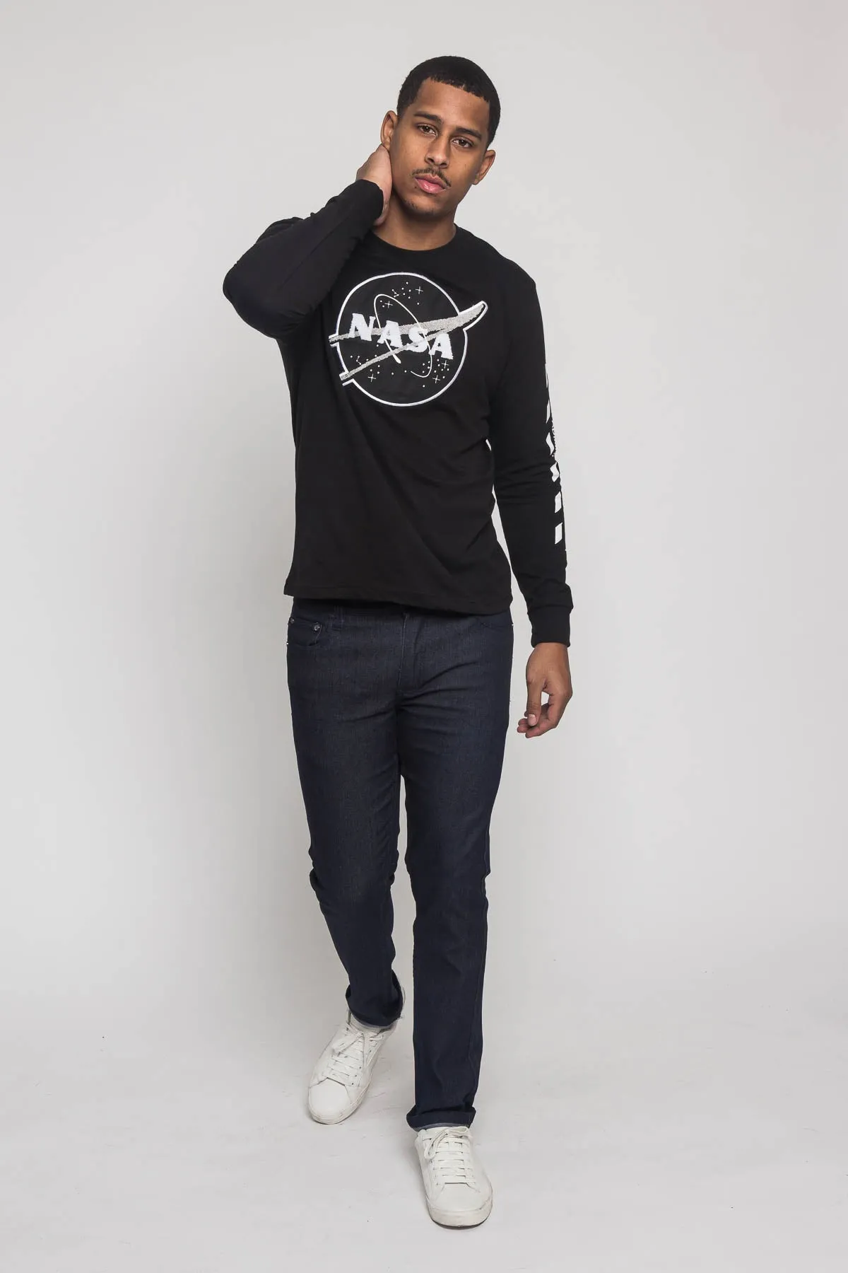 NASA Chenille Patch Long Sleeve T-Shirt