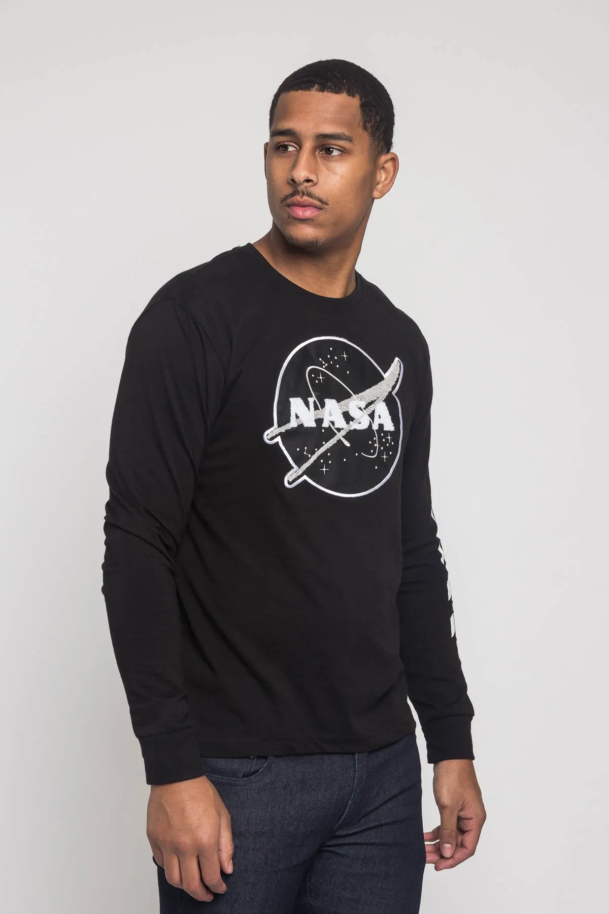 NASA Chenille Patch Long Sleeve T-Shirt