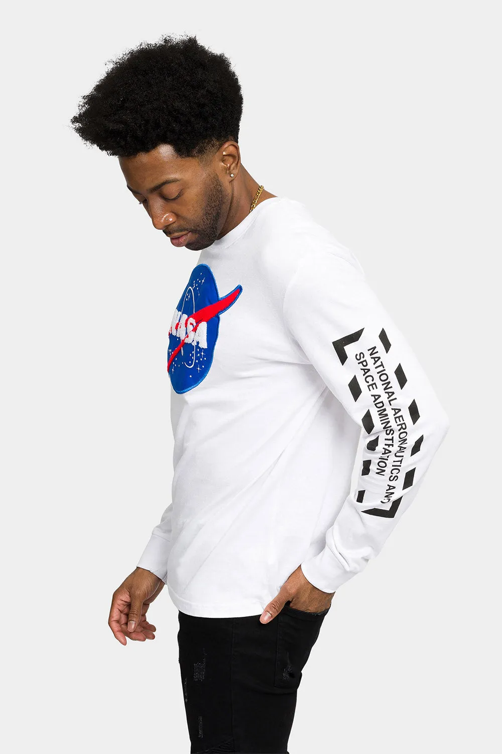 NASA Chenille Patch Long Sleeve T-Shirt