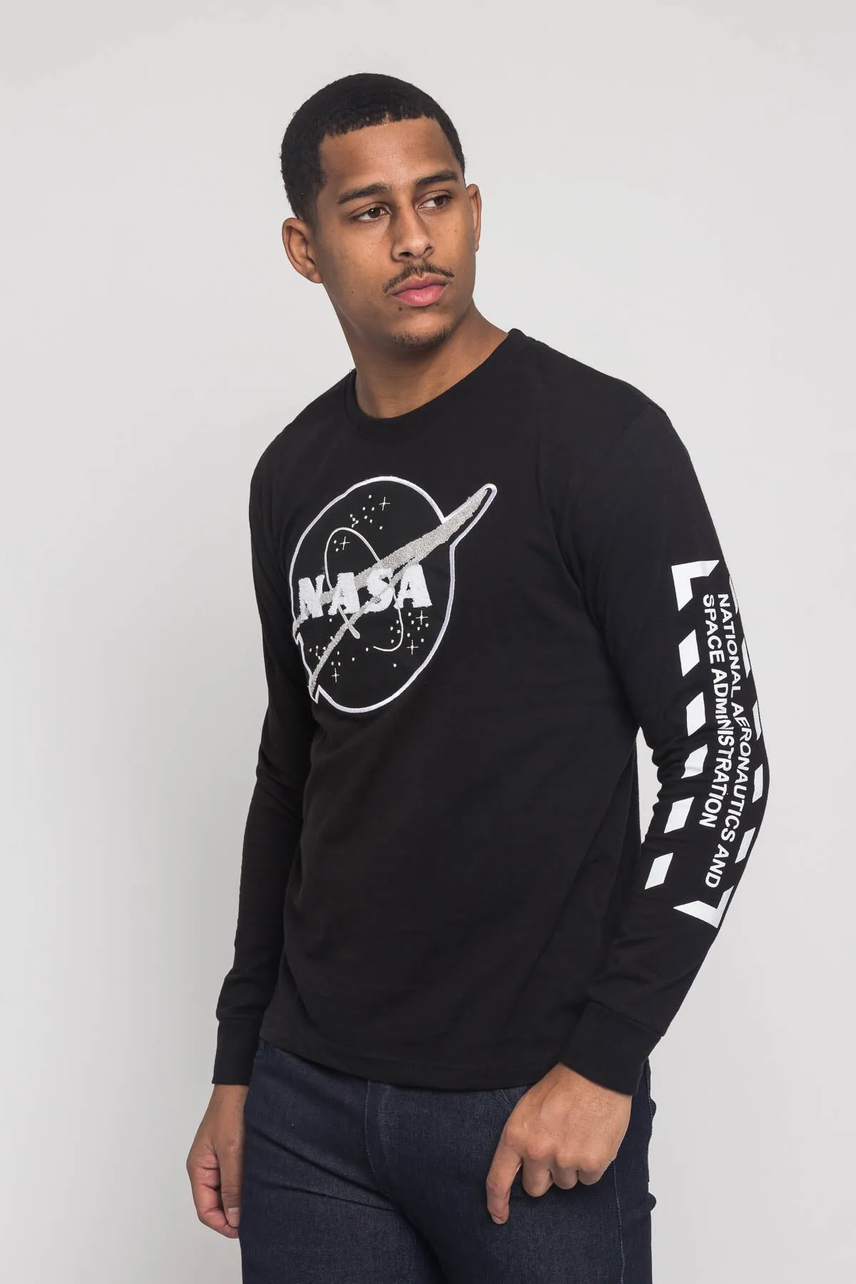 NASA Chenille Patch Long Sleeve T-Shirt