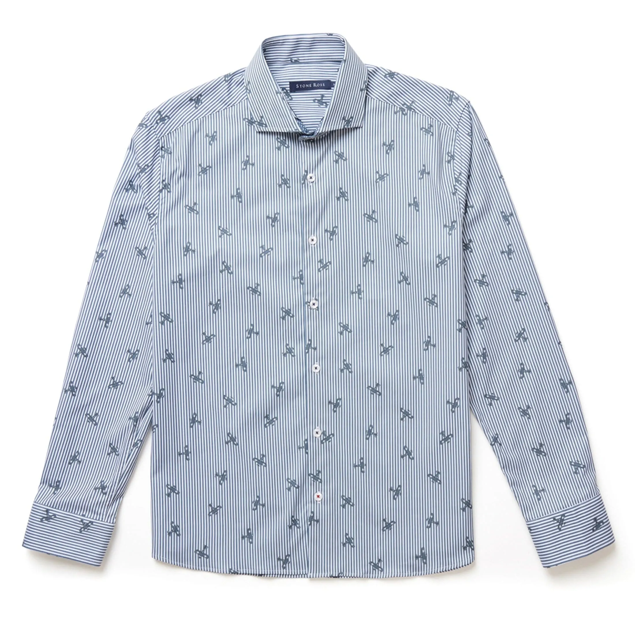 Navy Airplane Print Drytouch Shirt