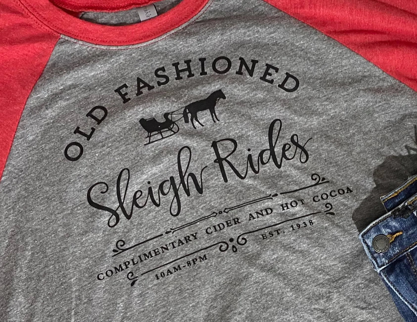 Old Fashioned Sleigh Rides Baseball T-Shirt**