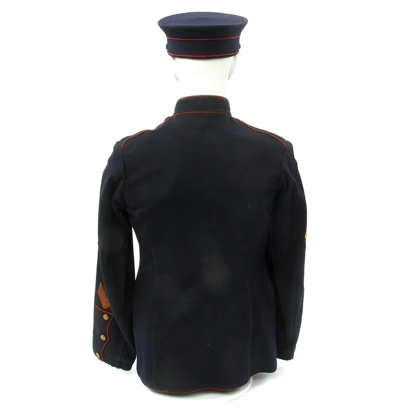 Original U.S. WWI USMC Dress Blues Corporal Uniform with Cap and Photo