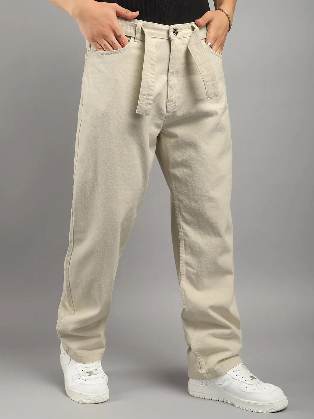 Oxford Outfitter Light Beige Denim Cargo