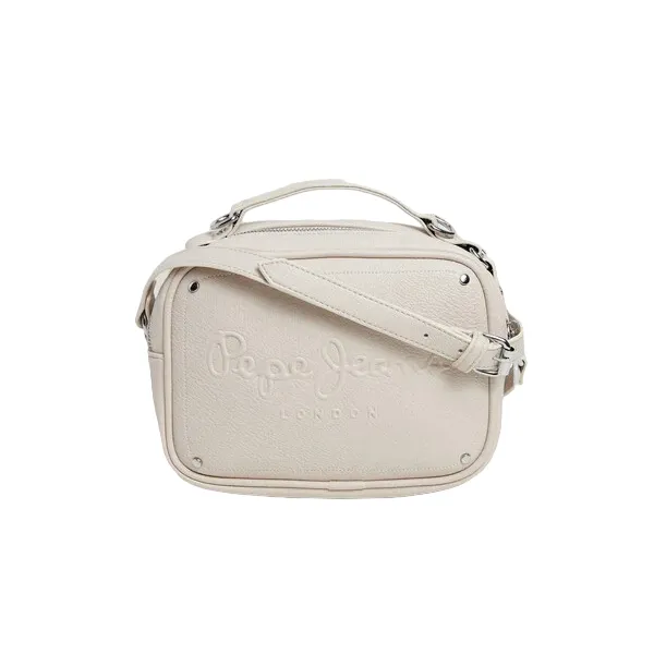 Pepe Jeans borsa a tracolla similpelle con logo Bassy Icon PL031563803 bianco