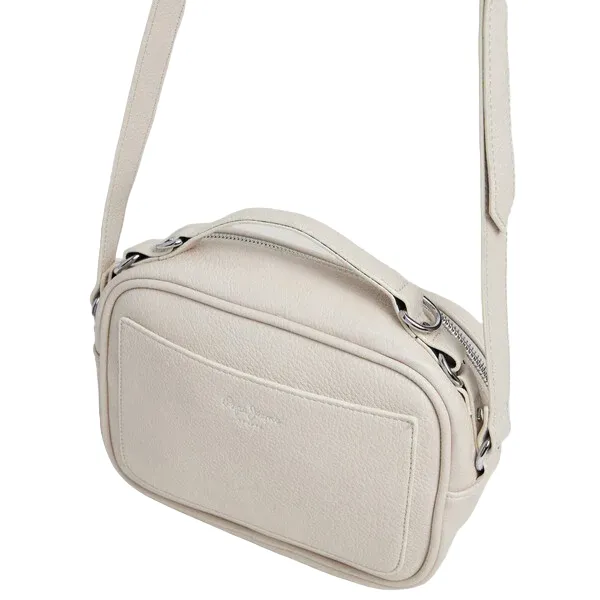 Pepe Jeans borsa a tracolla similpelle con logo Bassy Icon PL031563803 bianco