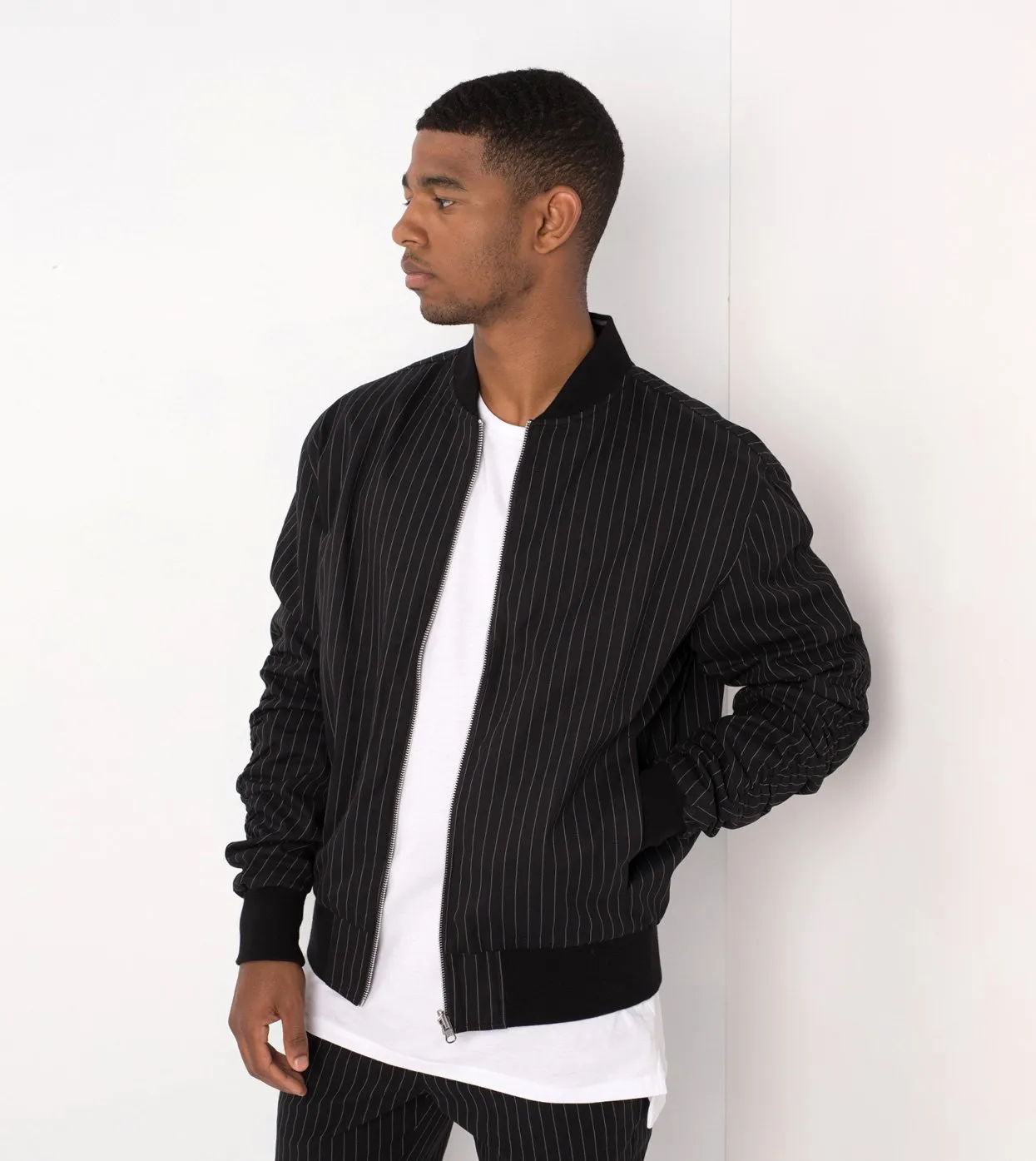 Pinstripe Reversible Bomber Black/White - Sale