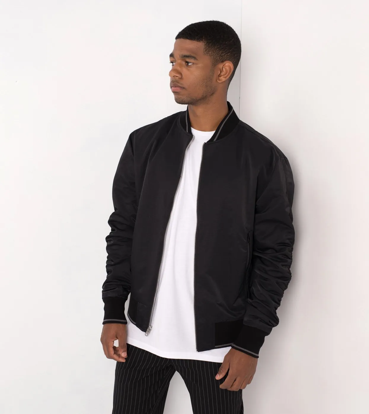 Pinstripe Reversible Bomber Black/White - Sale