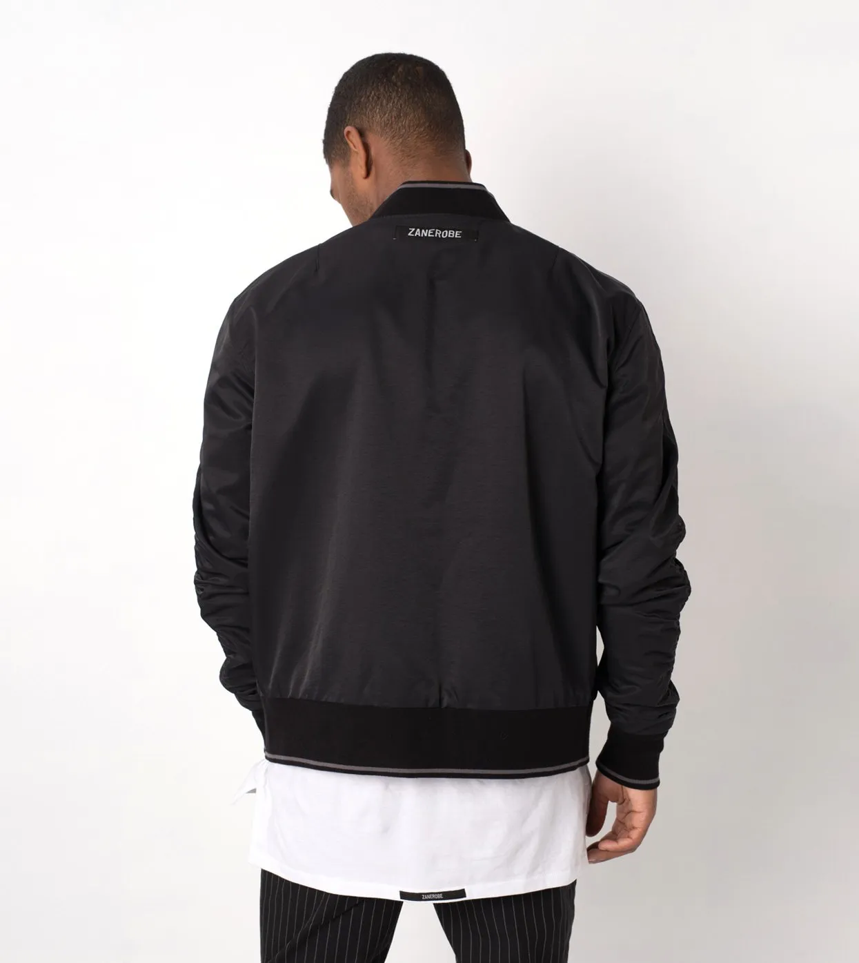 Pinstripe Reversible Bomber Black/White - Sale