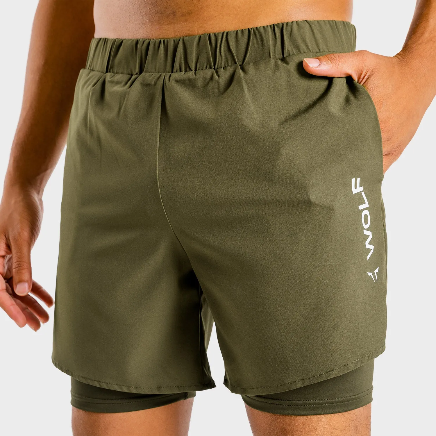 Primal 2-in-1 Shorts - Khaki