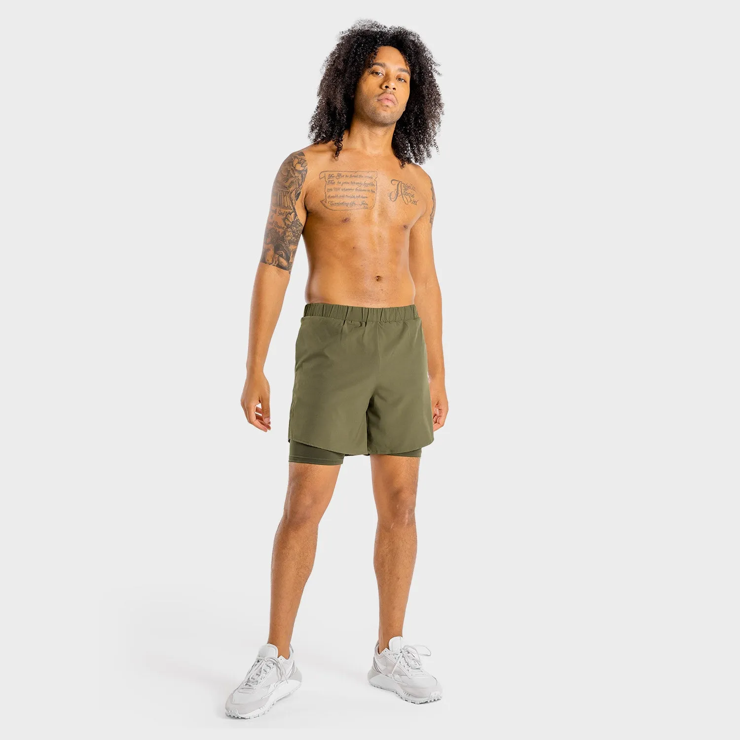 Primal 2-in-1 Shorts - Khaki