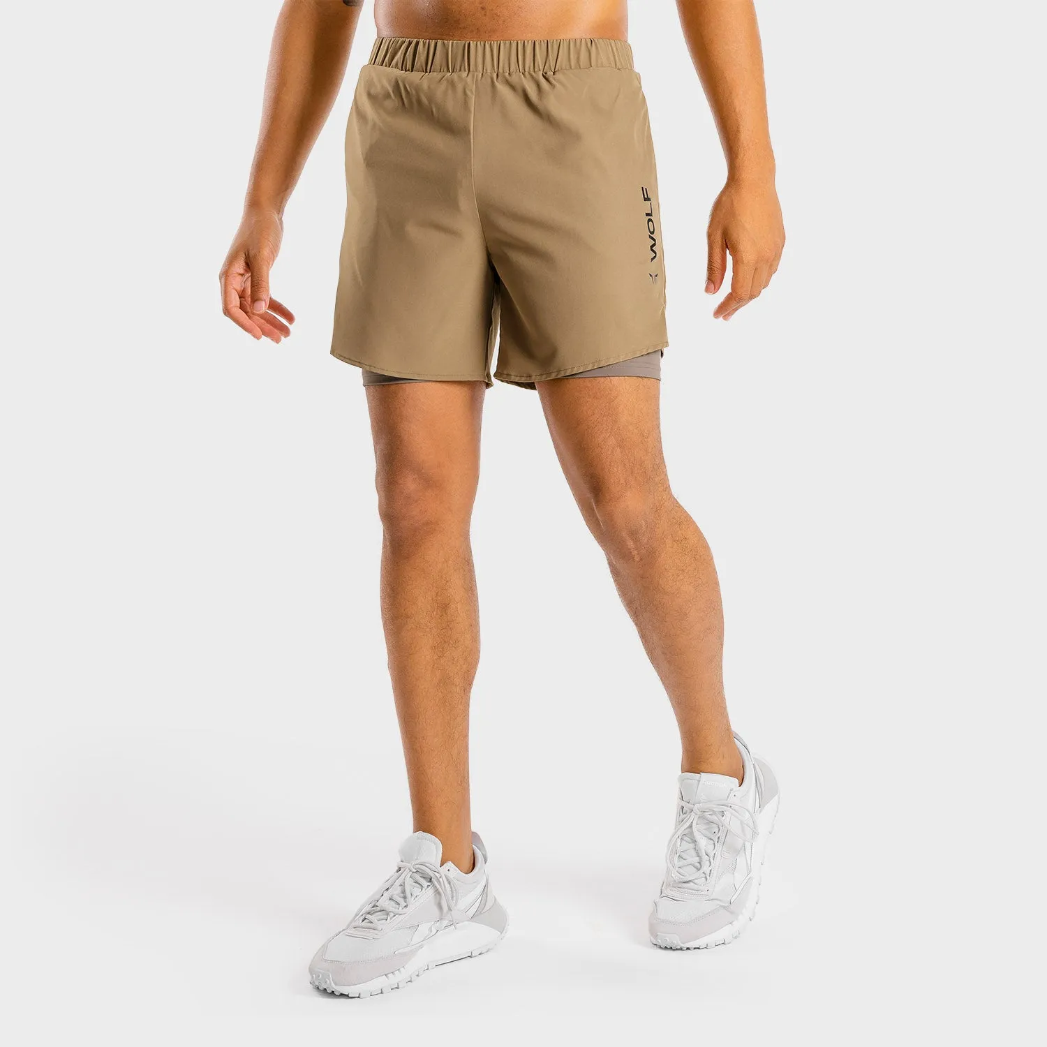 Primal 2-in-1 Shorts - Taupe