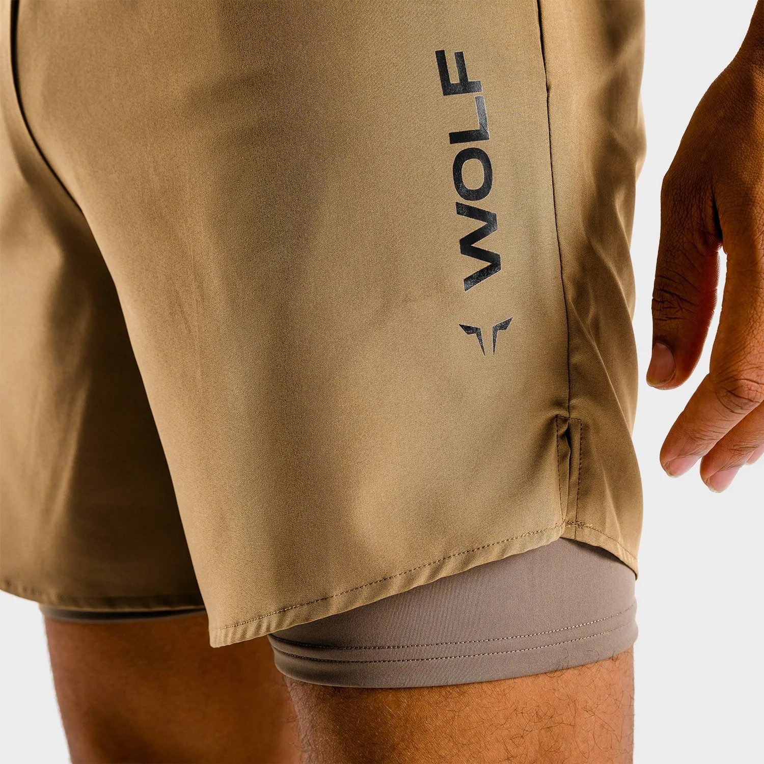 Primal 2-in-1 Shorts - Taupe