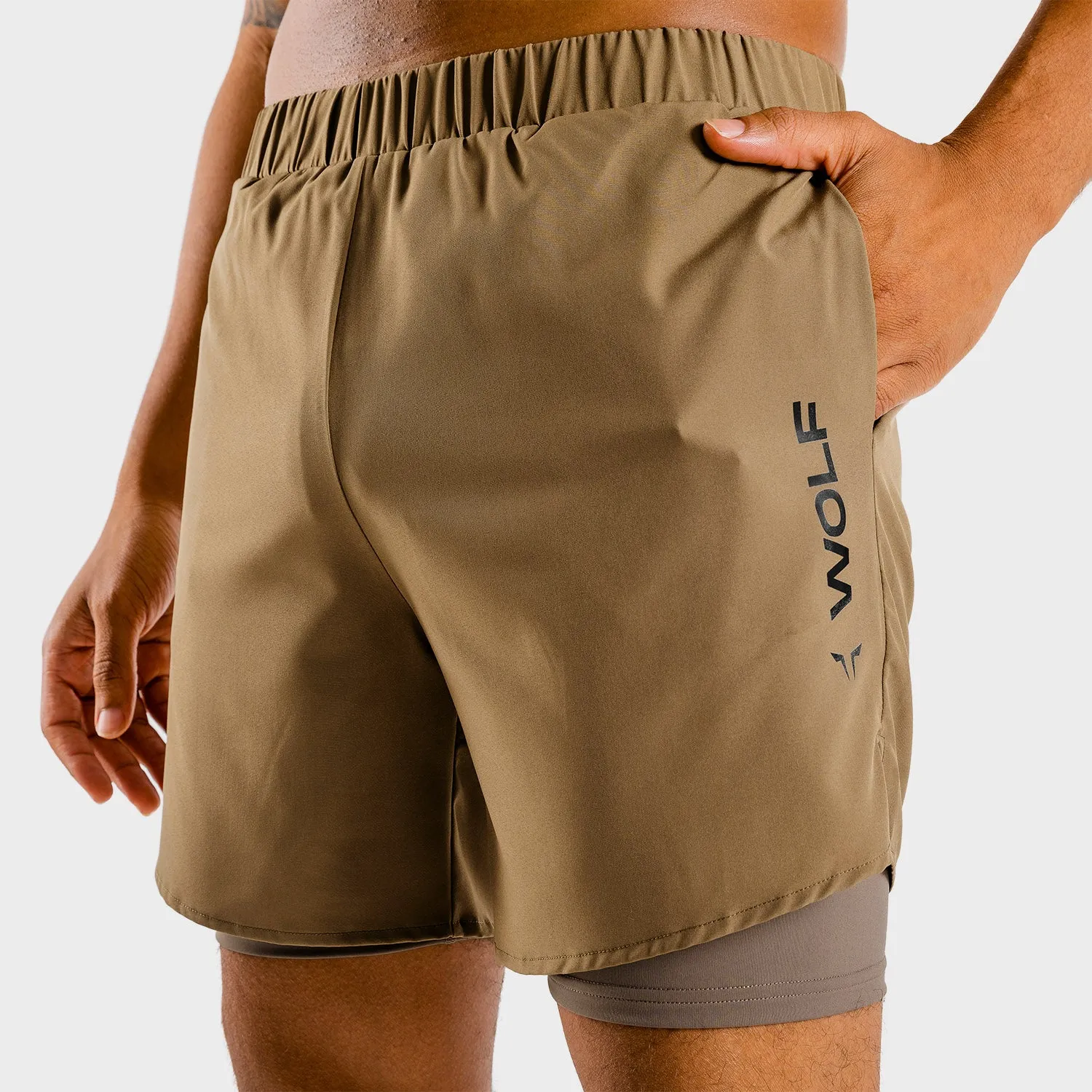 Primal 2-in-1 Shorts - Taupe