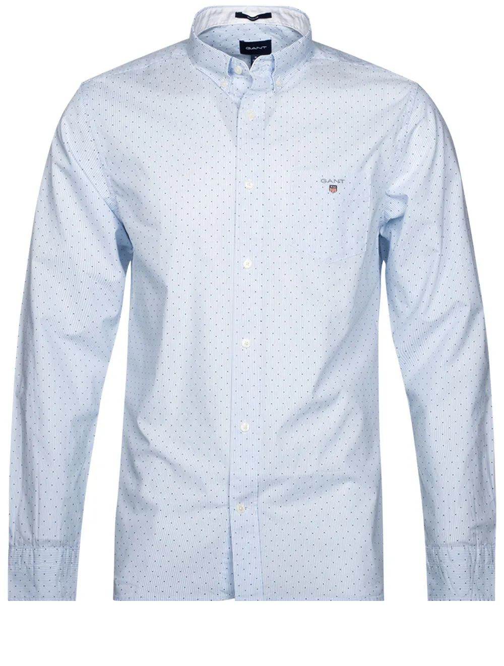 Regular Banker Dot Buttondown Capri Blue