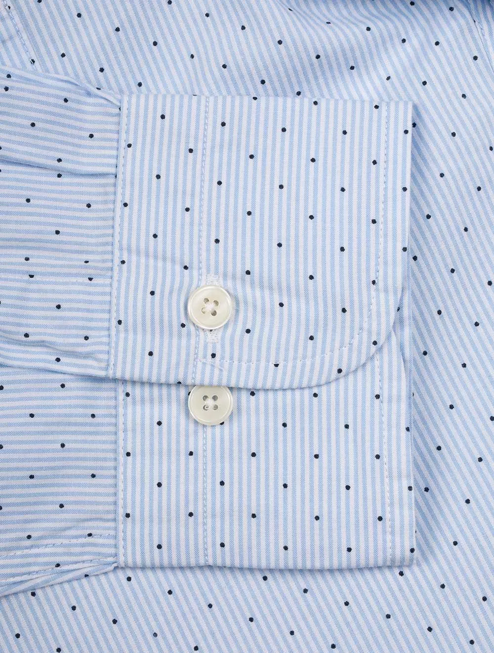 Regular Banker Dot Buttondown Capri Blue