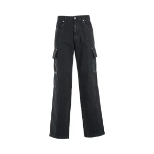 Skater Cargo Pants in Washed Black