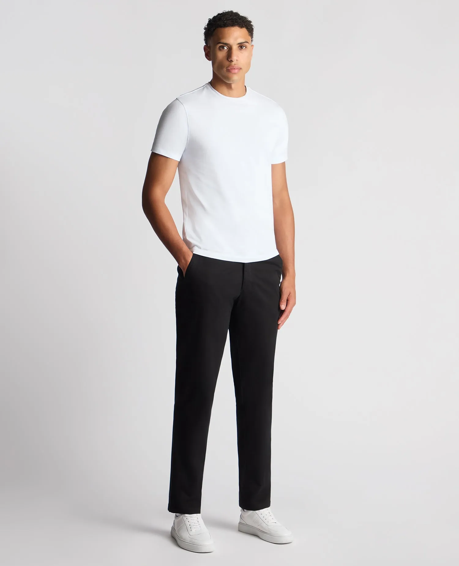 Straight Leg Cotton-Stretch Washed Chino